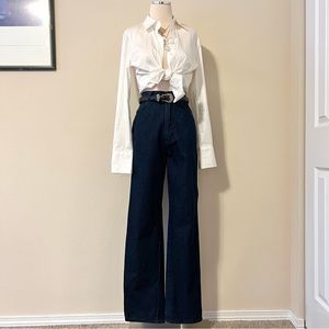 Vintage High Waist Dark Wash Western Jeans